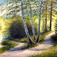 Схема вышивки «Три берёзки»