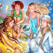 Схема вышивки «Времена года - детям»