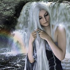 Схема вышивки «девушка водопад»