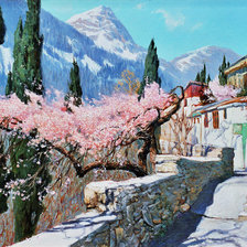 Схема вышивки «Кипарисы»