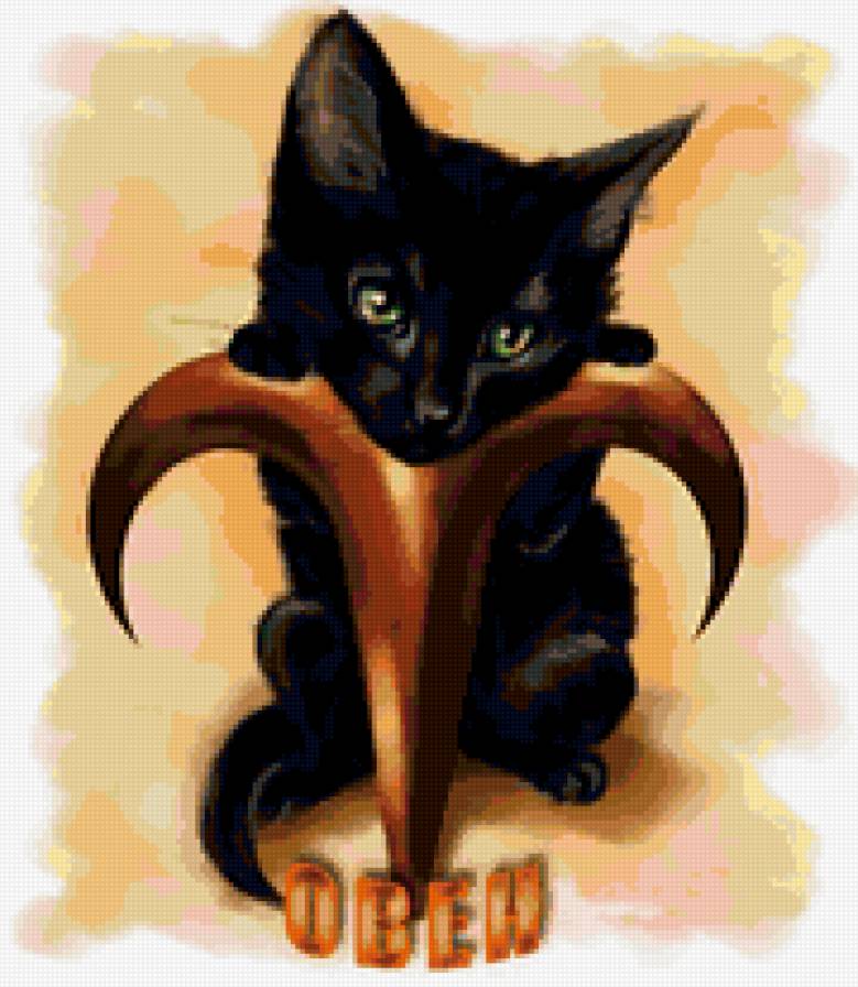 овен - знаки зодиака, кошка, овен - предпросмотр