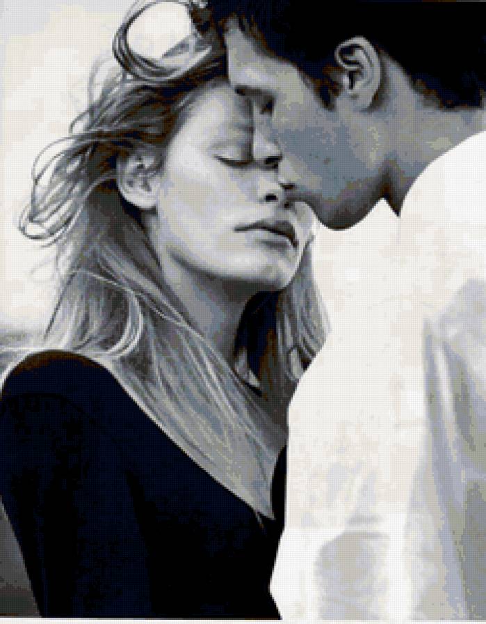 черно-белое - девушка, чувства, лица, пара, тоска, парень, любовь, люди, монохром - предпросмотр