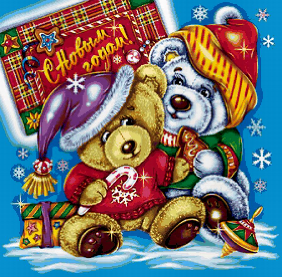 мишки - мультик, новый год, мишка, детская, подушка, зверята, детям - предпросмотр