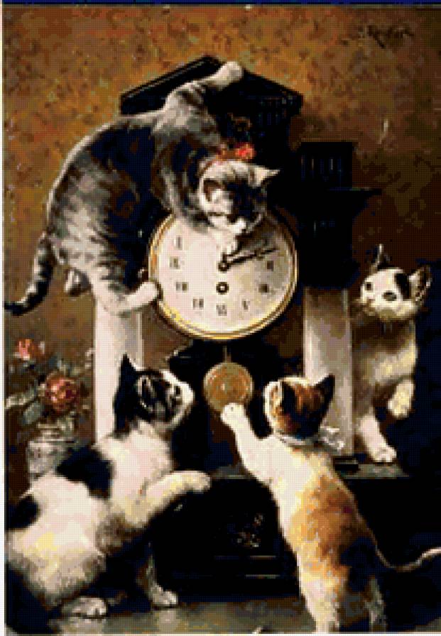 котята и часы - котята, кот, часы - предпросмотр