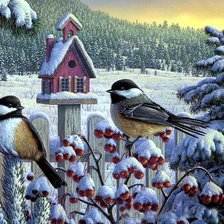 Схема вышивки «Зимний пейзаж»