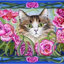 Схема вышивки «кошка»