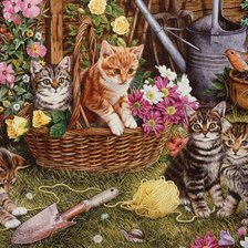 Схема вышивки «кошки»