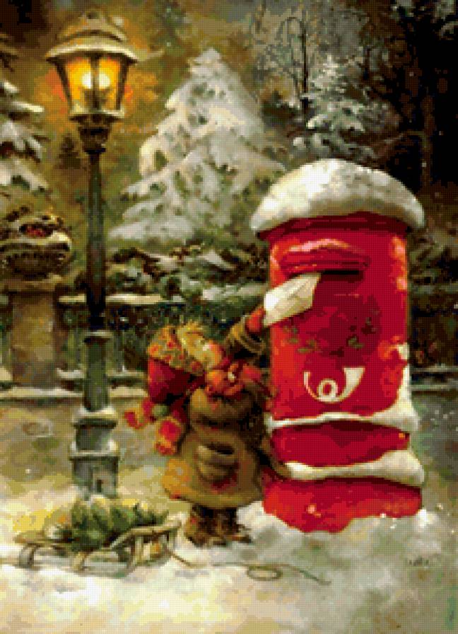 Письмо Санте - девочка, почта, письмо, зима - предпросмотр