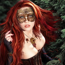 Схема вышивки «Девушка в маске»