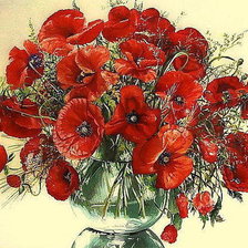 Схема вышивки «Маки»