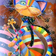 Схема вышивки «Радужный кот»