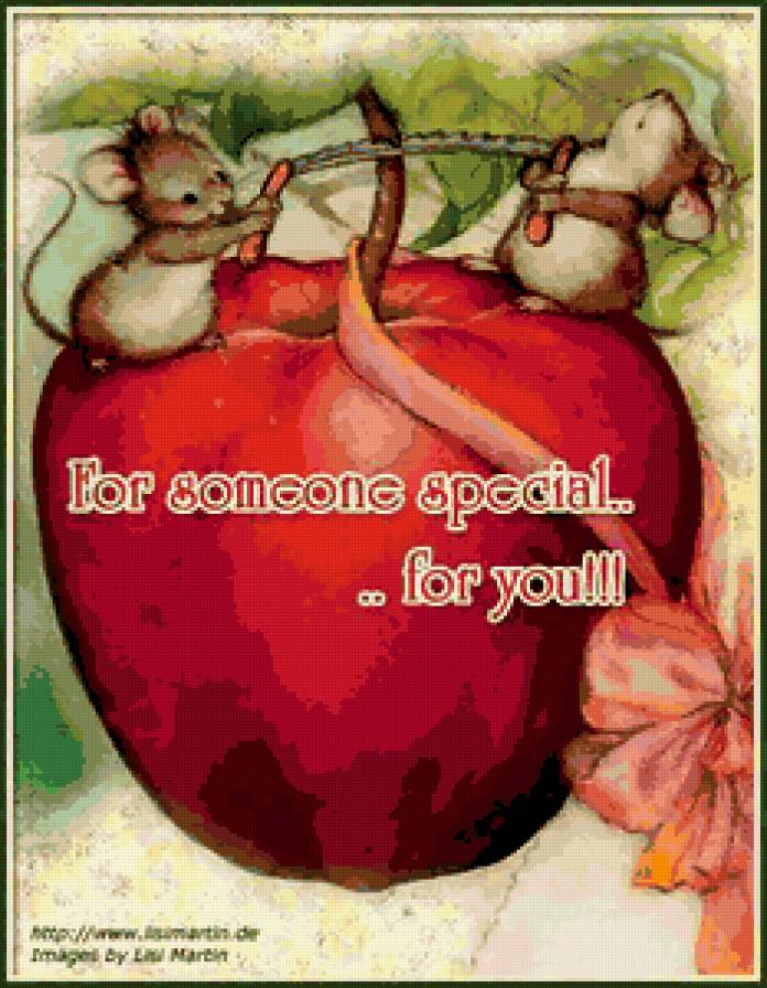 Для тебя - открытка, пожелание, яблоко, мыши - предпросмотр