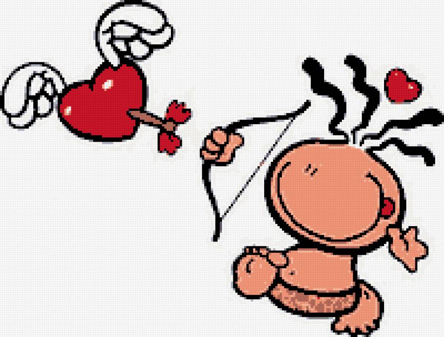 Валентинка - амур, купидон, сердце - предпросмотр