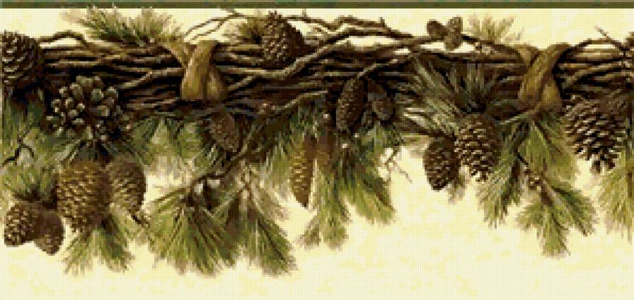 Шишки - ель, шишки, бордюр - предпросмотр