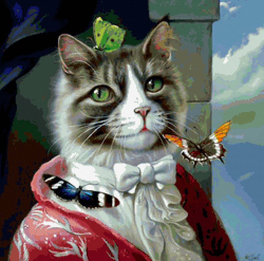 №225152 - сказка, кот, бабочки - предпросмотр