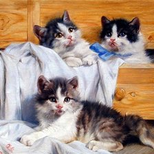 Схема вышивки «котята»