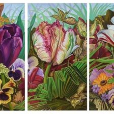 Схема вышивки «ТРИПТИХ "ЦВЕТЫ"»