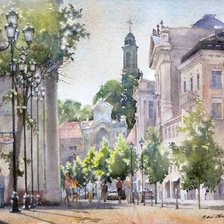 Схема вышивки «Акварель Вильнюс»