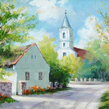 Схема вышивки «falusi utca»