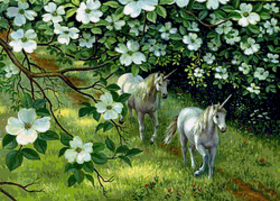 единороги - любовь, весна, единороги, эльфы, феи, фентези - предпросмотр