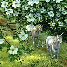 Схема вышивки «единороги»