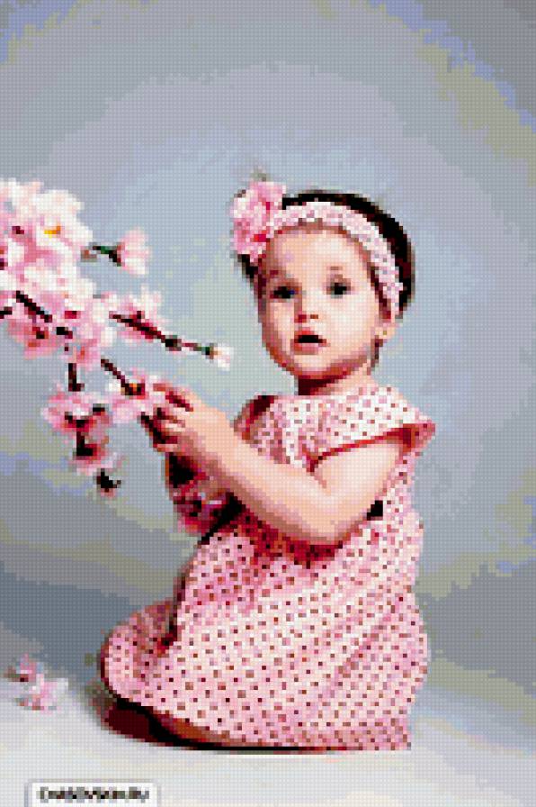 девочка и сакура - дети и цветы, сакура, девочка, малышка - предпросмотр