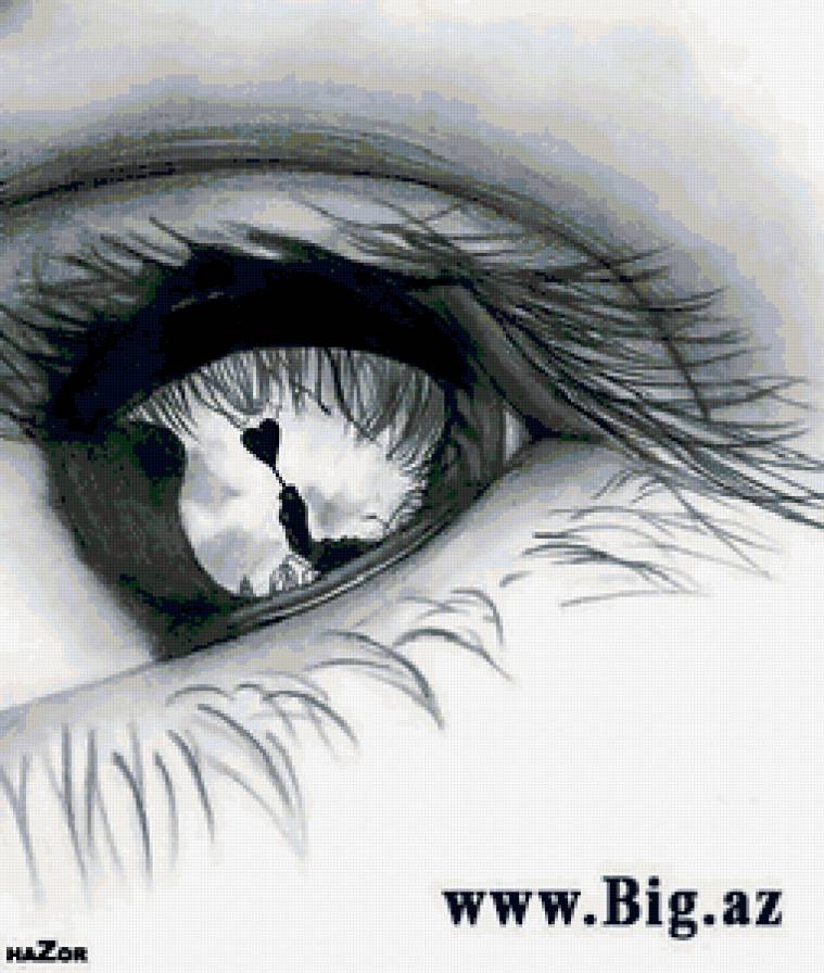 черно-белое - любовь, сердце, чувства, монохром, глаза, тоска, девушка, взгляд - предпросмотр