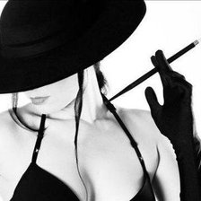 Схема вышивки «Дама в шляпе»