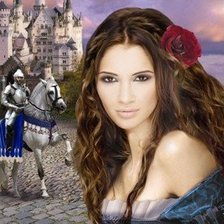 Схема вышивки «девушка и рыцарь»