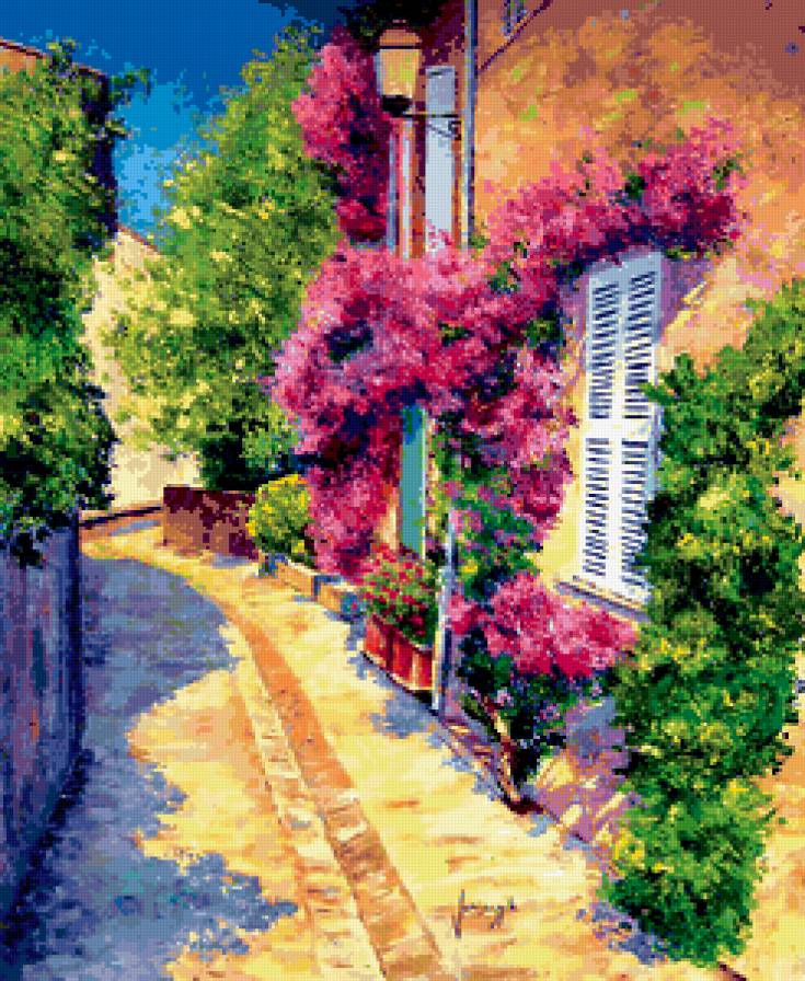 Город-сад - цветы, город, пейзаж, улица - предпросмотр