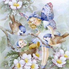 Схема вышивки «феи и птицы»