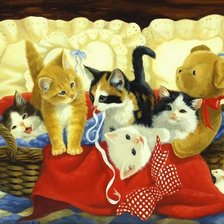 Схема вышивки «кошки и миша»