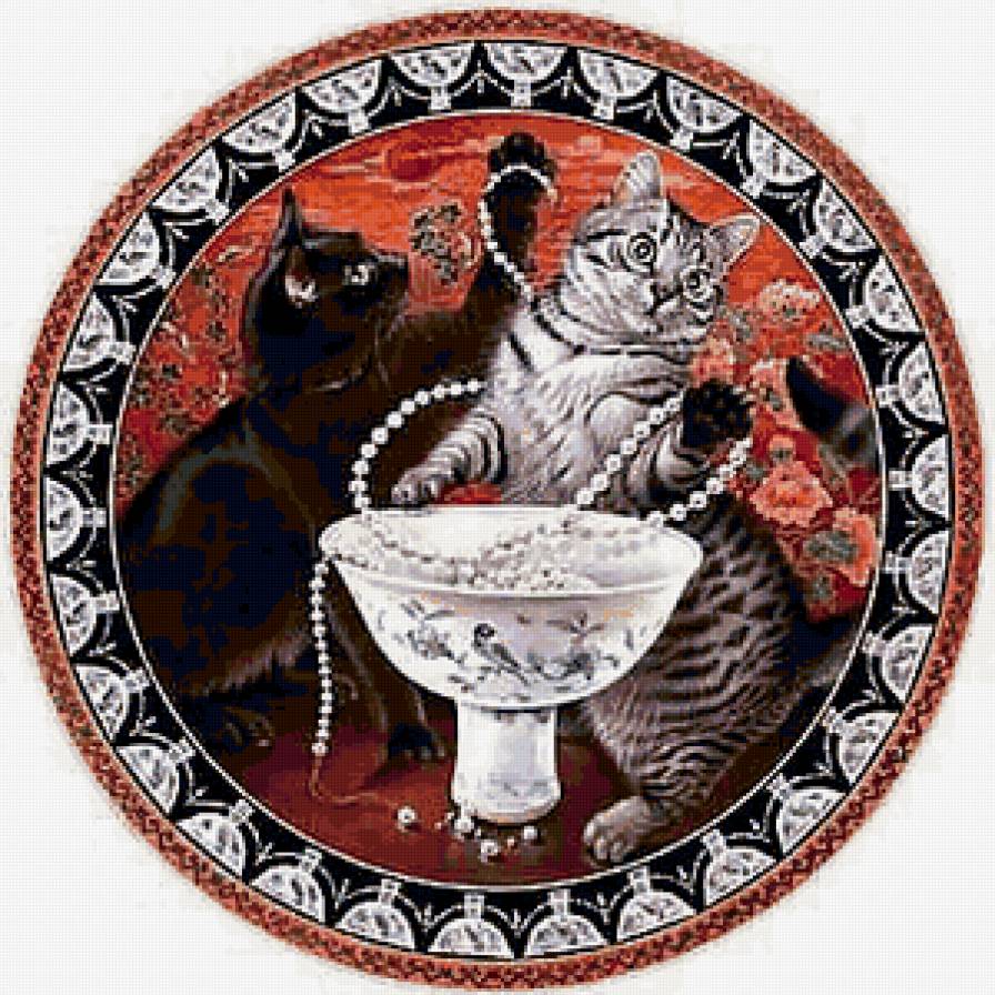 Коты - кот, бусы - предпросмотр