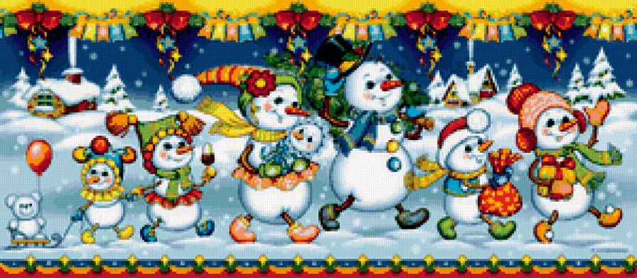 снеговики - семья, новый год, зима, мультик, снеговик, сказка, детская, детям - предпросмотр