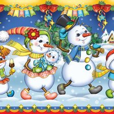 Схема вышивки «снеговики»