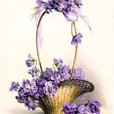 Схема вышивки «Корзина с фиалками»