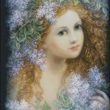 Схема вышивки «Девушка в сирени»