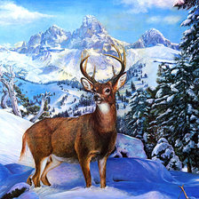 Схема вышивки «Дикие животные зимой»