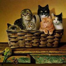 Схема вышивки «Корзина котят»