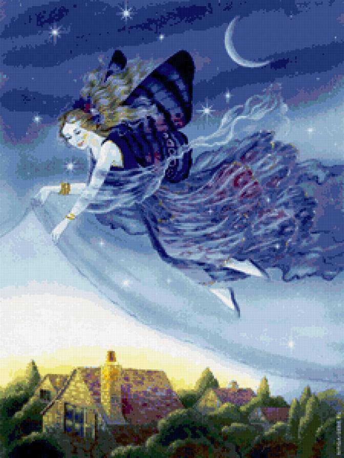 Ночь наступает - ангел, город, ночь - предпросмотр