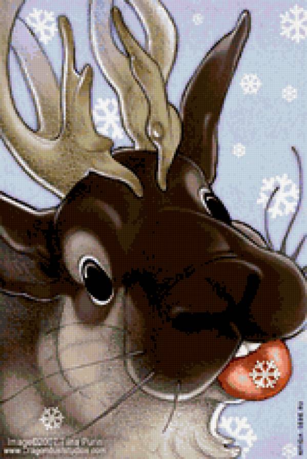 Олень - олень, зима, новый год - предпросмотр