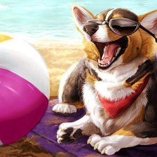 Схема вышивки «Позагораем?»