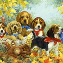 Схема вышивки «собачки-милашки»