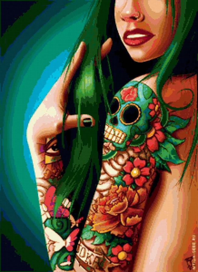 Тату - девушка, тату - предпросмотр