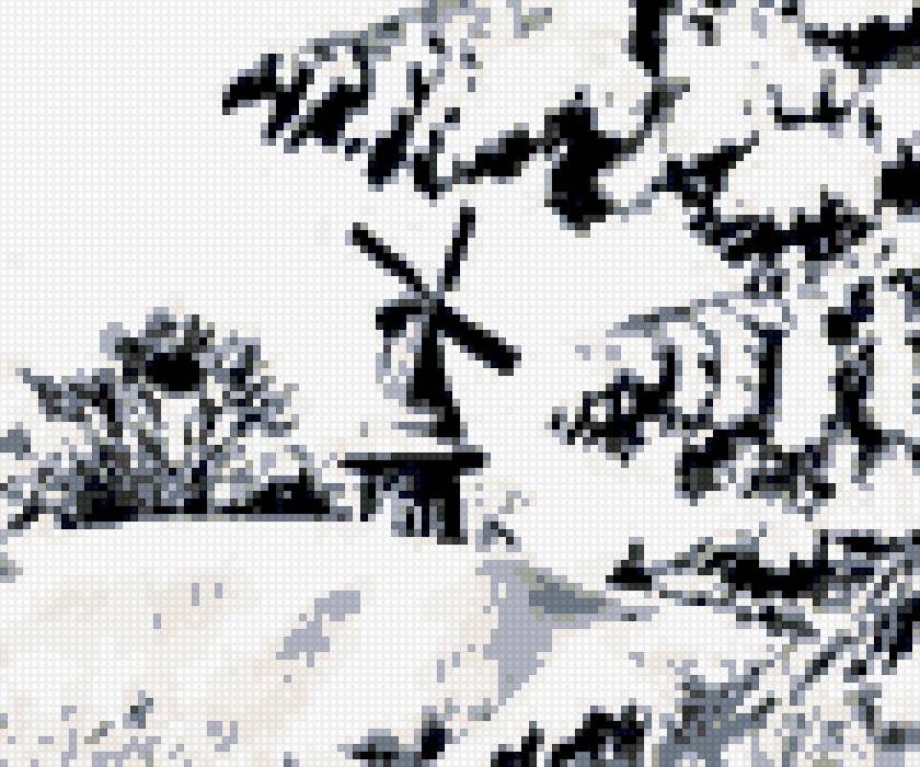 мельница - мельница монохром природа - предпросмотр