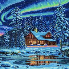 Схема вышивки «Зимний пейзаж»