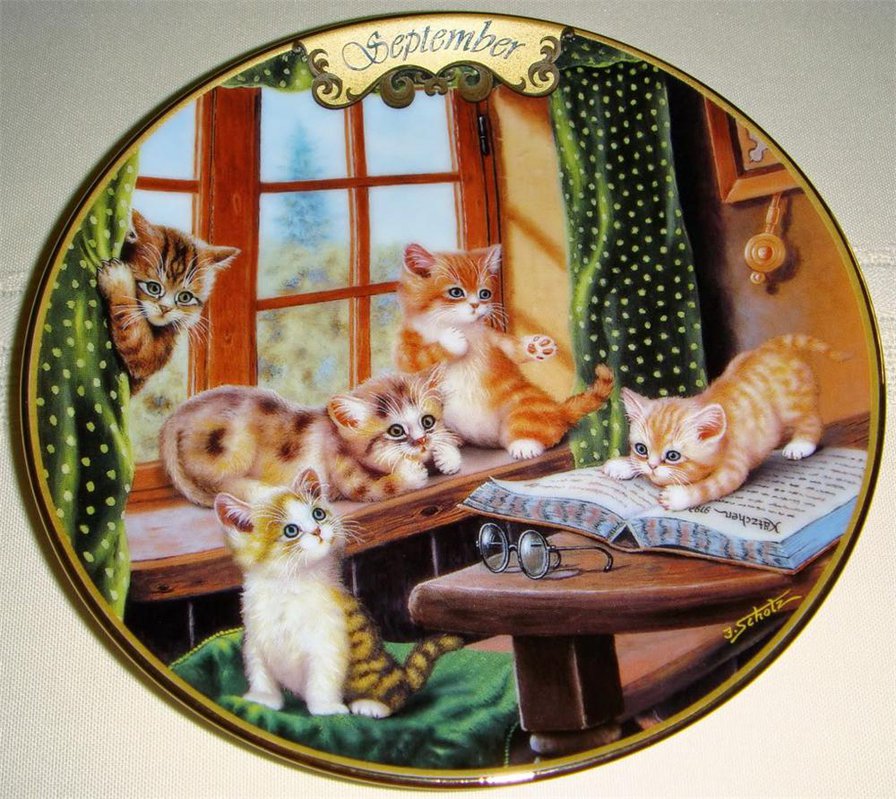 КОШКИН ДОМ (из серии "12 настроение") - котята, кошка, 12 месяцев, мусики, сентябрь, мурляшки, осень - оригинал