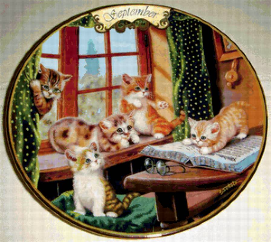 КОШКИН ДОМ (из серии "12 настроение") - мурляшки, осень, 12 месяцев, мусики, кошка, сентябрь, котята - предпросмотр
