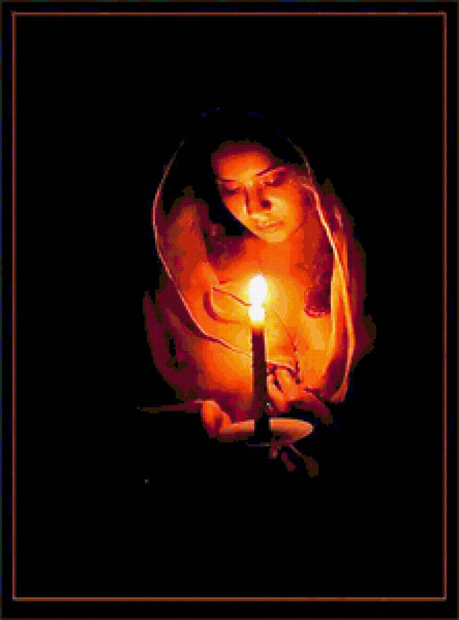 Свеча - на черном, портреты, лица - предпросмотр