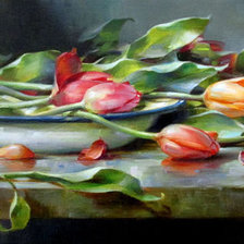 Схема вышивки «тюльпаны»